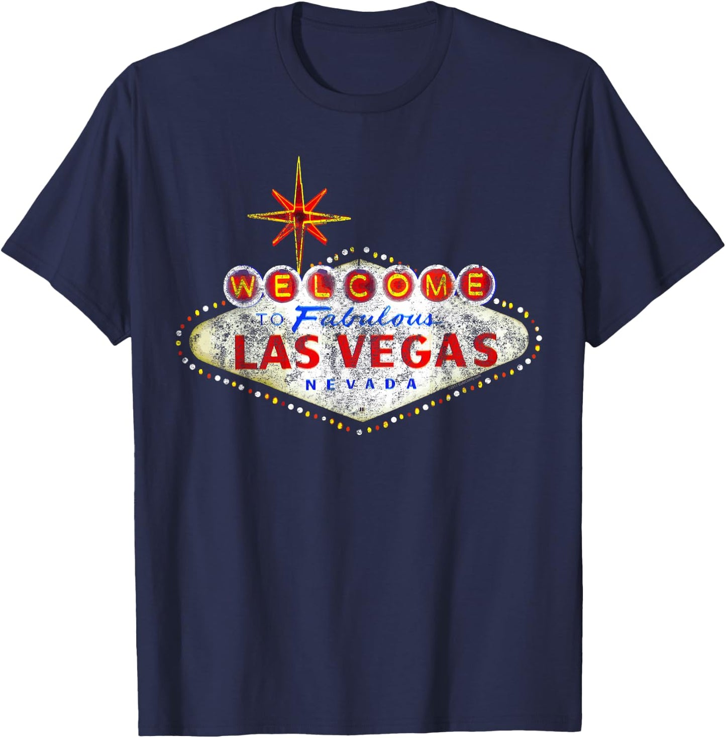Welcome to Las Vegas Nevada Vintage Sign Souvenir T-Shirt - T-Shirt | Navy