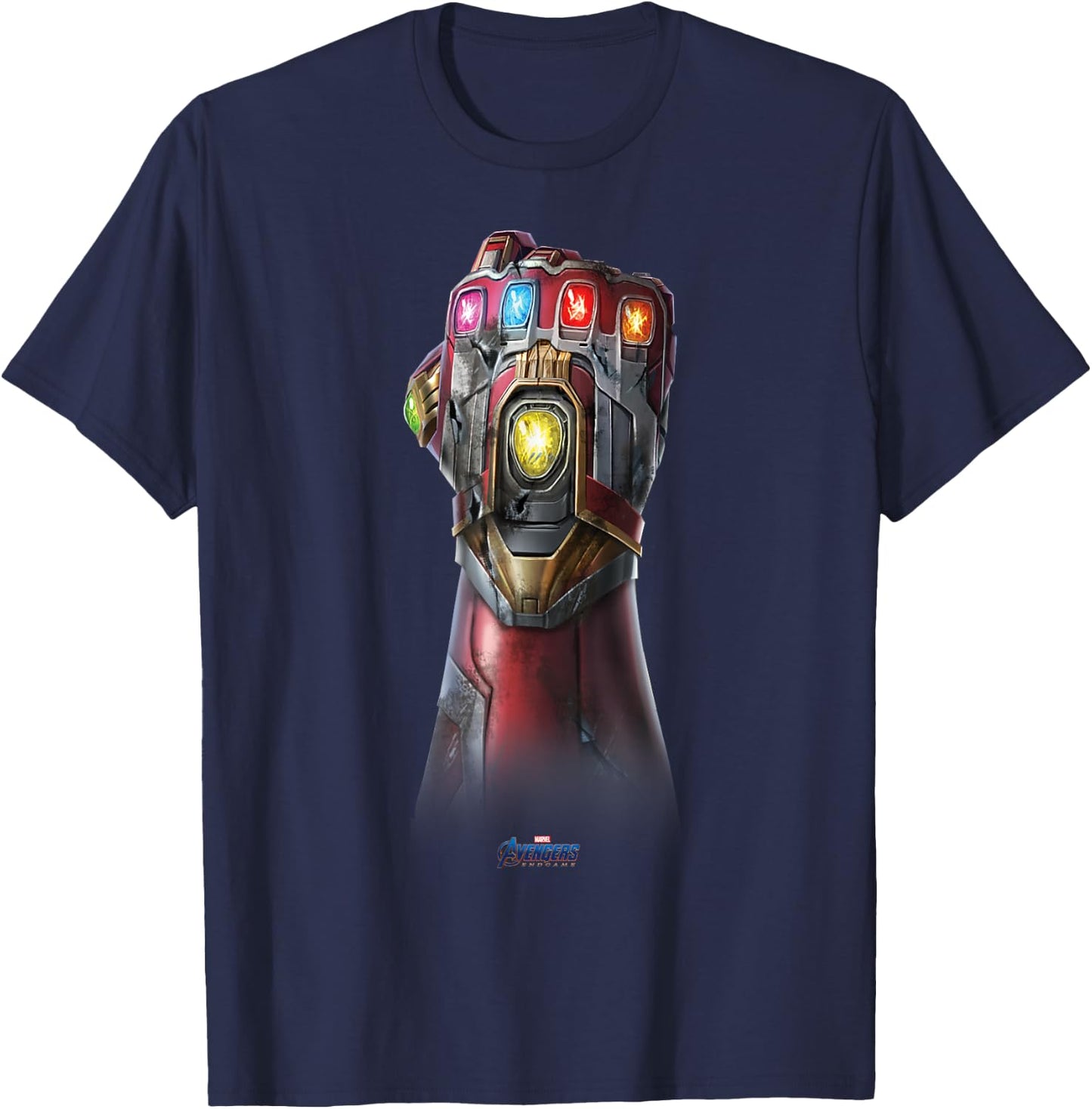 Marvel Avengers Endgame Infinity Stone Gauntlet Color Logo T-Shirt - T-Shirt | Navy