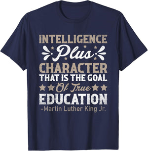 Intelligence Plus Character MLK Day Black History Month BLM T-Shirt - T-Shirt | Navy