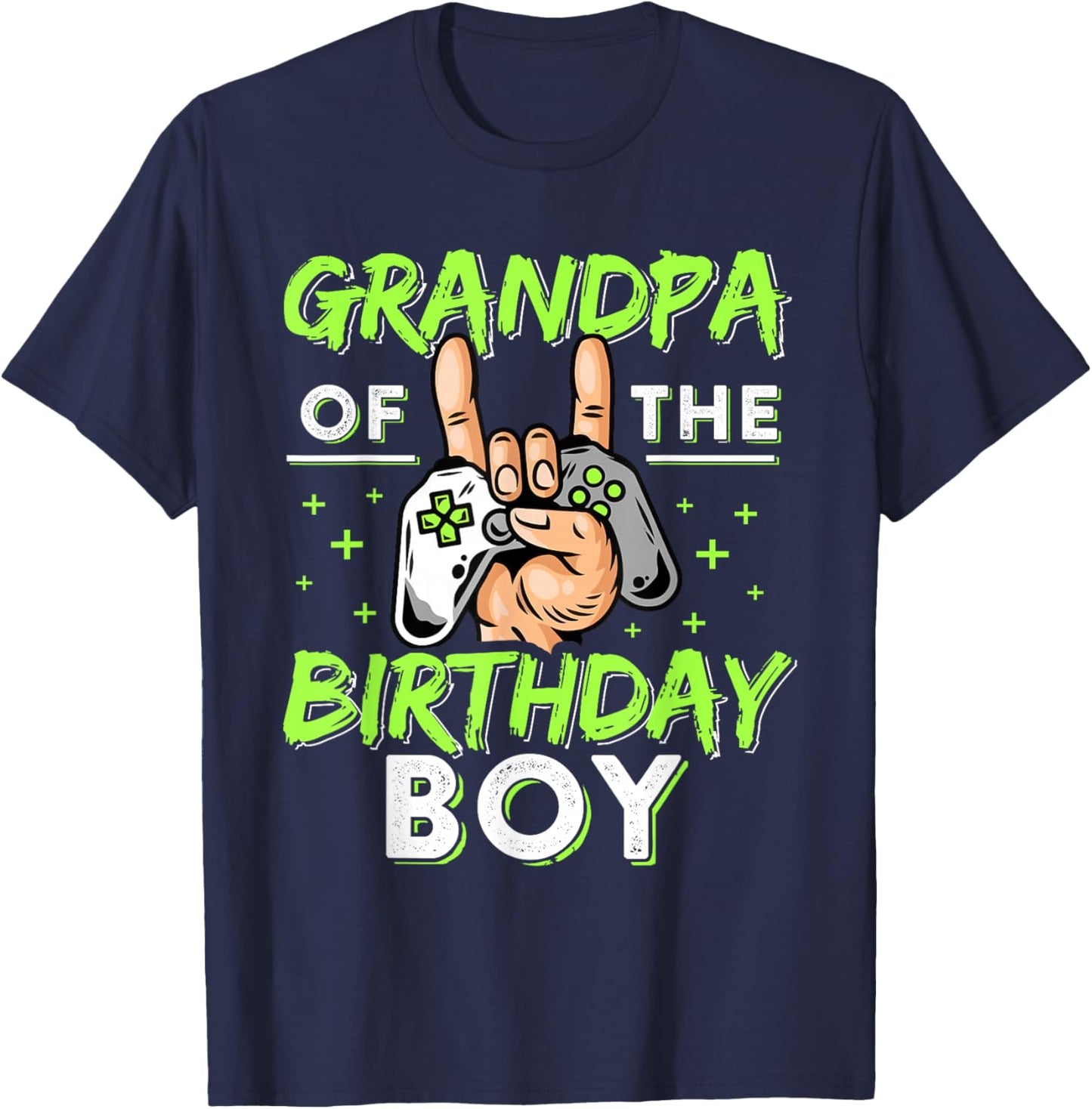 Gamer Birthday Grandpa of the Birthday Boy Video Game Kids T-Shirt - T-Shirt | Navy