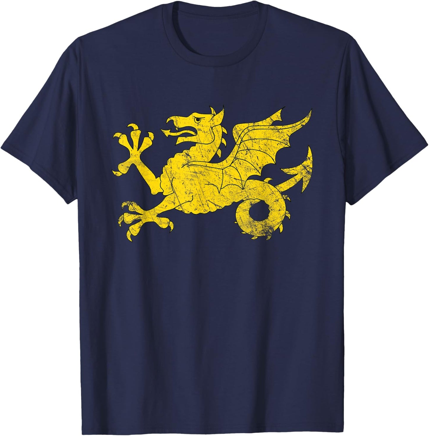 England Medieval Britain Ancient Dragon Wessex Wyvern Anglo T-Shirt - T-Shirt | Navy