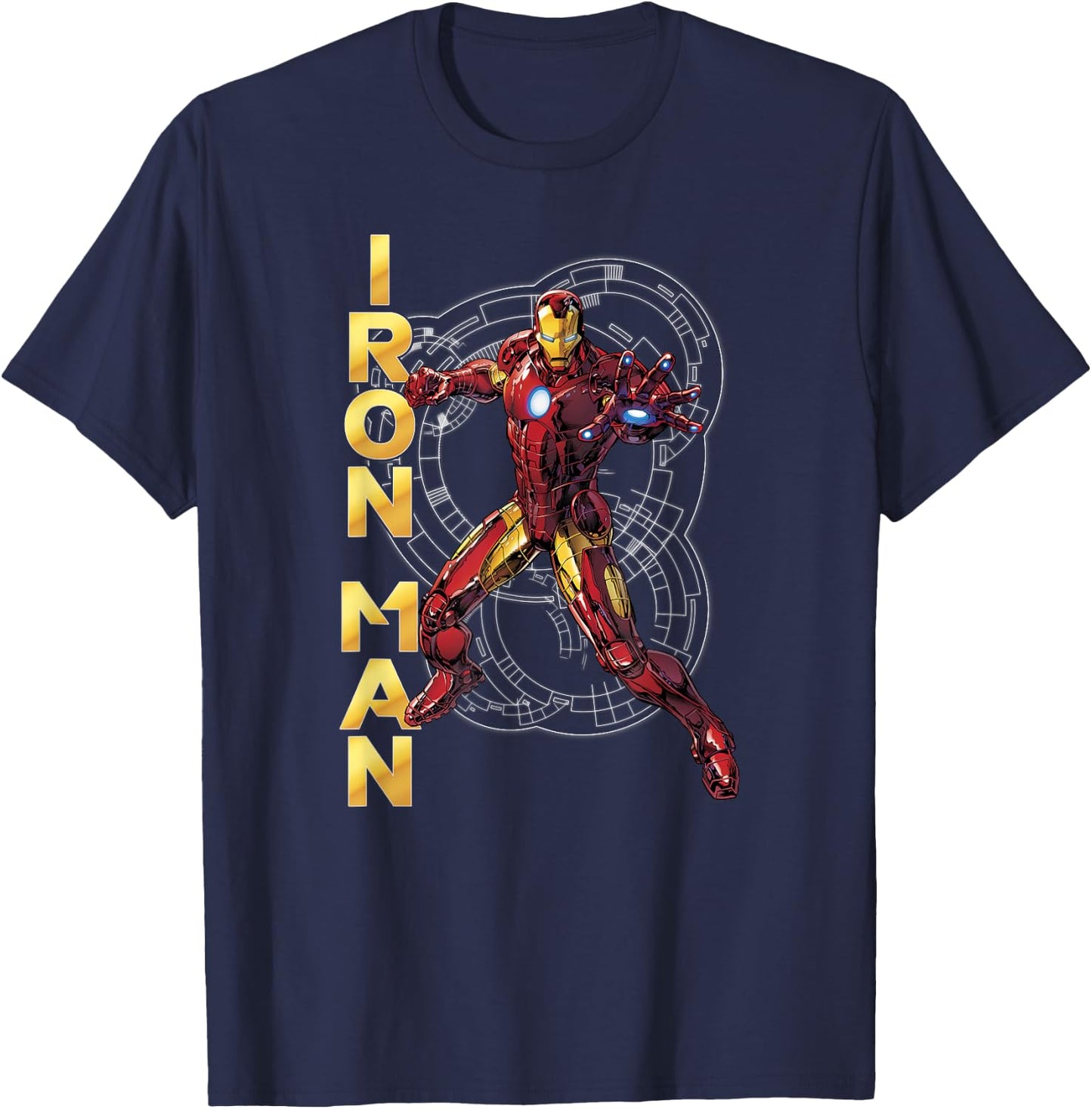 Marvel Avengers Assemble Iron Man Tech Graphic T-Shirt - T-Shirt | Navy