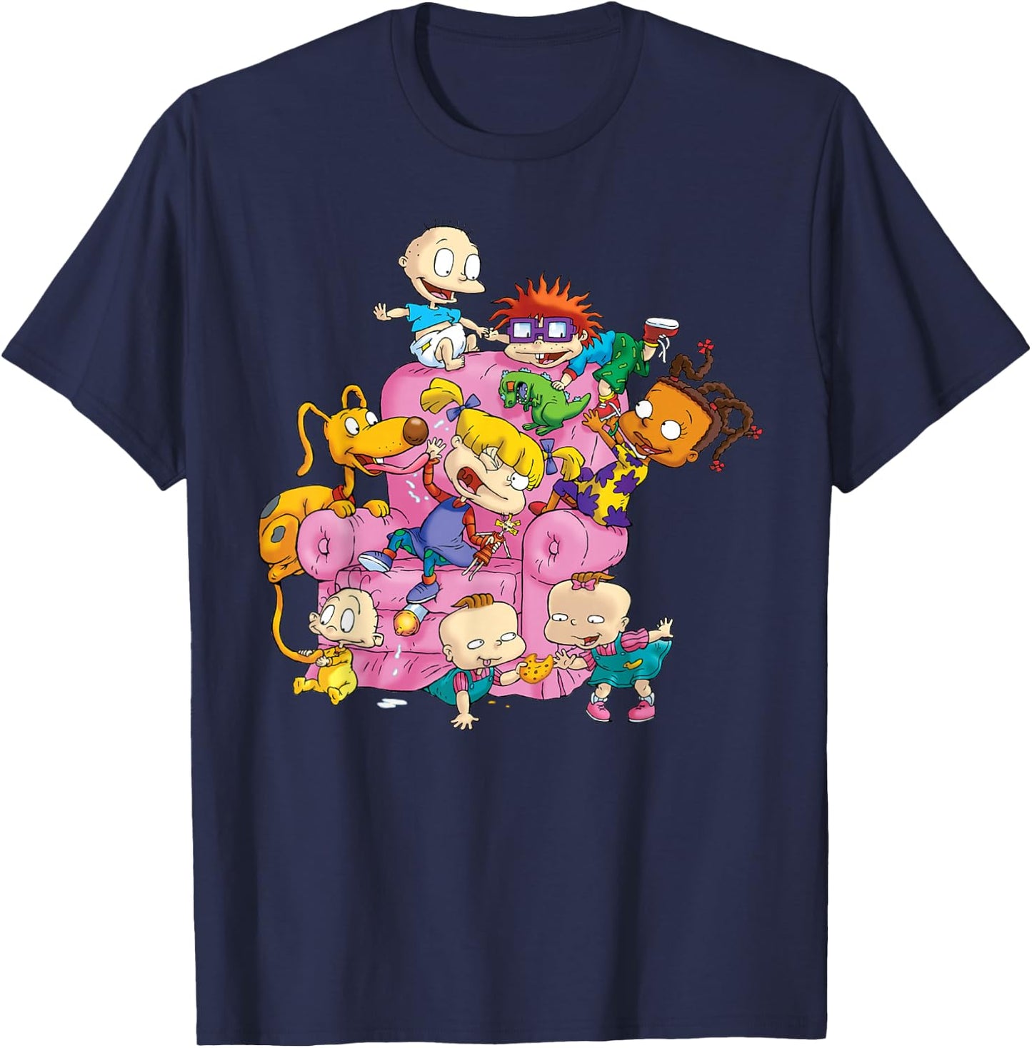 The Rugrats Group Couch T- Shirts T-Shirt - T-Shirt | Navy
