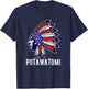 Potawatomi Native American Flag Pride Headdress T-Shirt - T-Shirt | Navy
