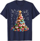 Funny Donuts Christmas Tree Lights Xmas Pjs Sweet Cake T-Shirt - T-Shirt | Navy