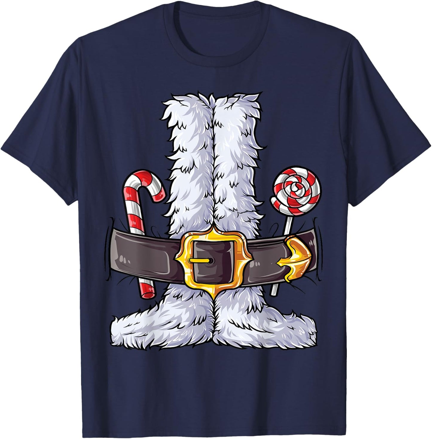 Santa Claus Costume Christmas Boys Kids Men Xmas Holiday T-Shirt - T-Shirt | Navy