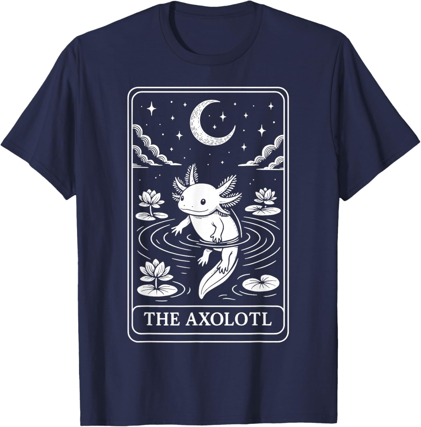 The Axolotl Tarot Card T-Shirt - T-Shirt | Navy