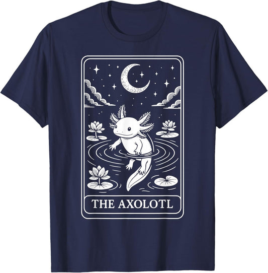 The Axolotl Tarot Card T-Shirt - T-Shirt | Navy