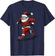 Santa Running Cross Country XC Runner Christmas Xmas Pajama T-Shirt - T-Shirt | Navy