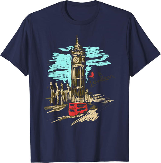 Vintage London England - Retro Souvenir Travel Love London T-Shirt - T-Shirt | Navy