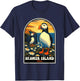 Skomer Island Puffins Vintage Wales Travel Design T-Shirt - T-Shirt | Navy