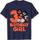 3rd Baby Girl Birthday 3 Year Old Black Afro Kid Boss Theme T-Shirt - T-Shirt | Navy