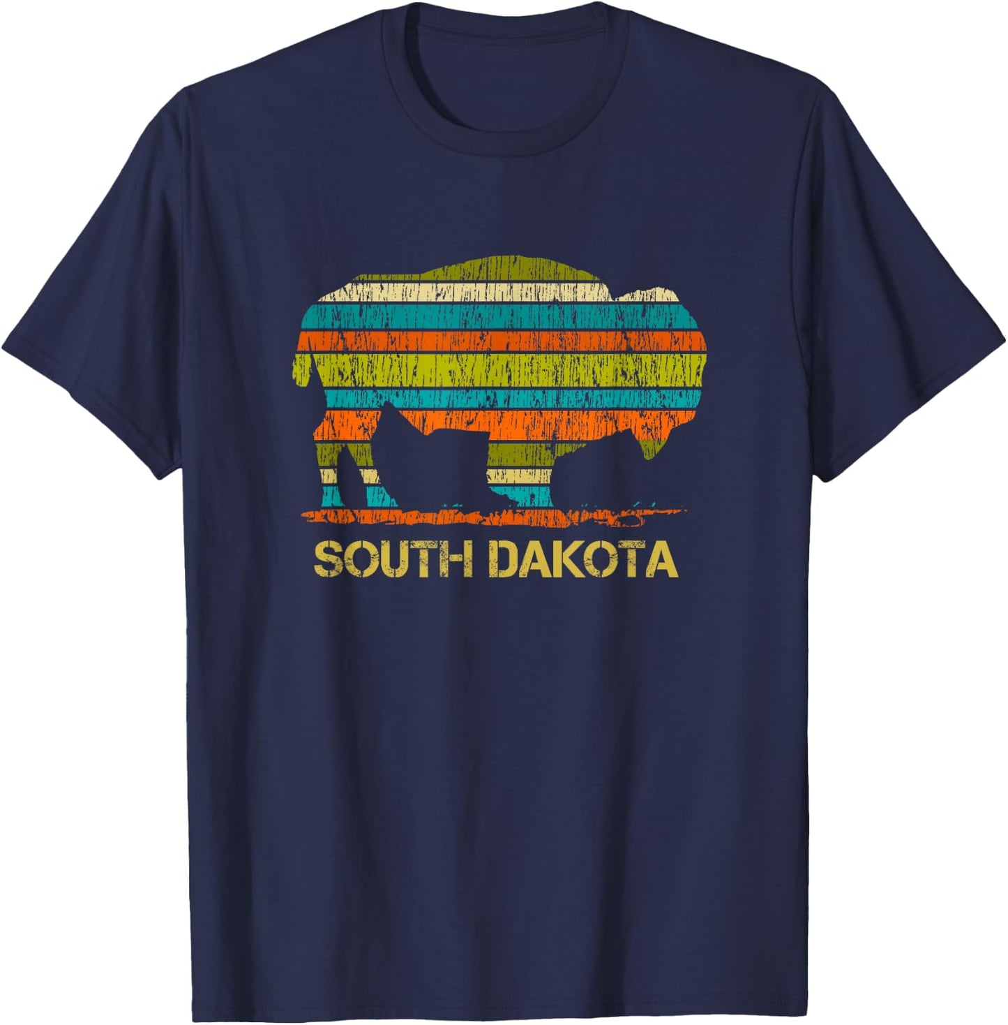Buffalo for a South Dakota Vacation T-Shirt - T-Shirt | Navy