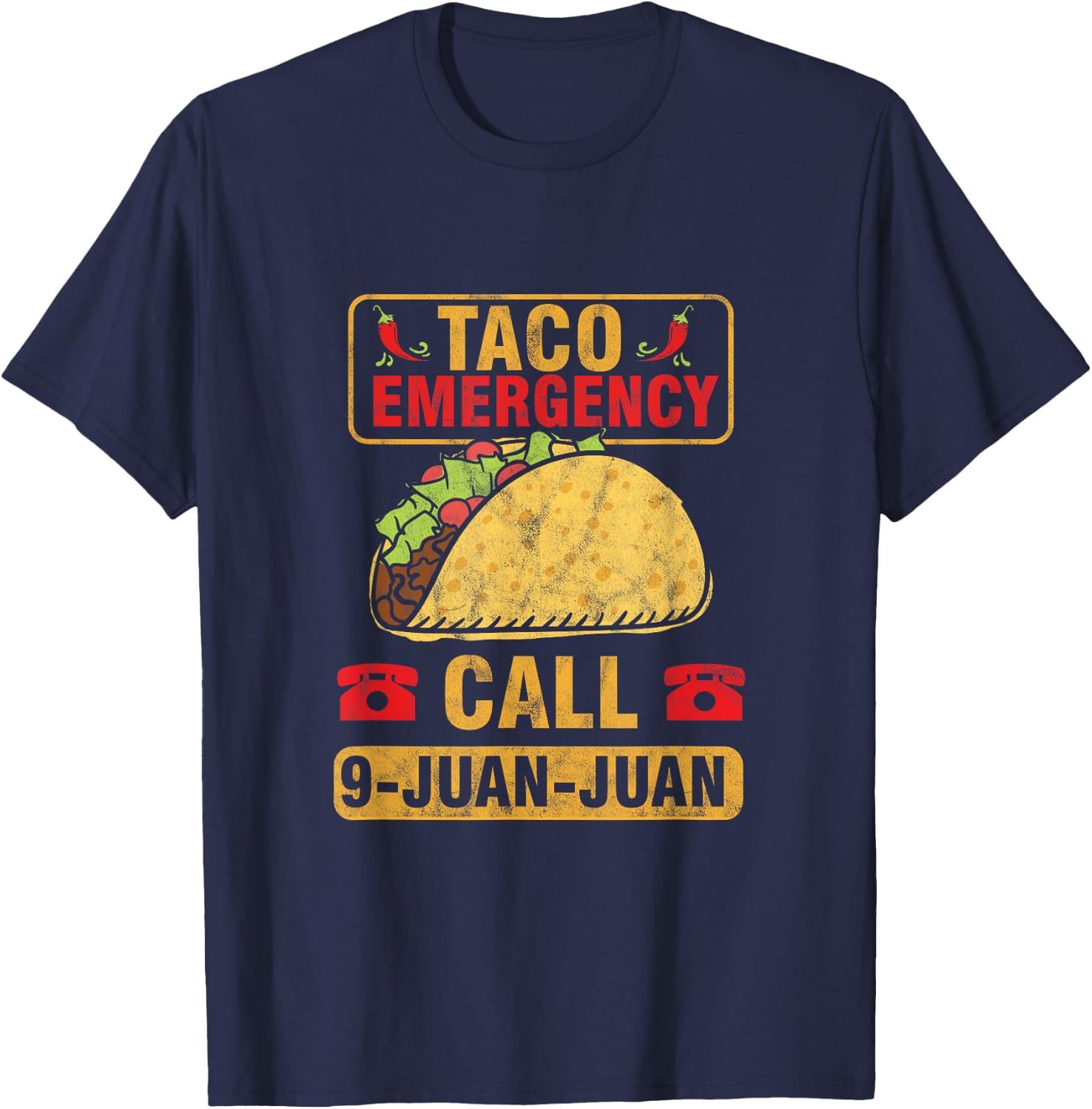 Taco Notruf 9 Juan Cinco De Mayo Mexican T-Shirt - T-Shirt | Navy