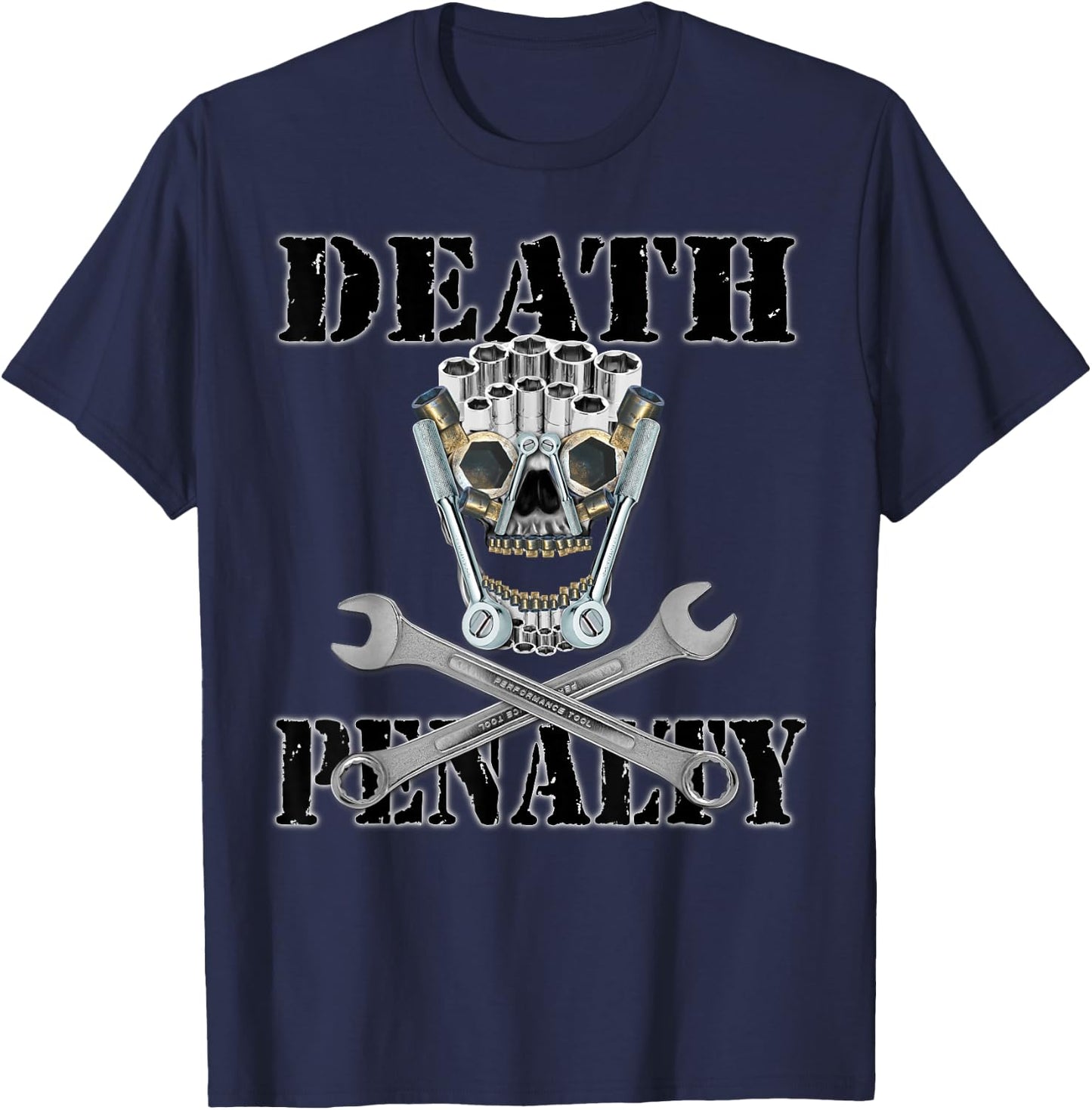 Death Penalty Skull made out of Tools Shirt T-Shirt - T-Shirt | Navy