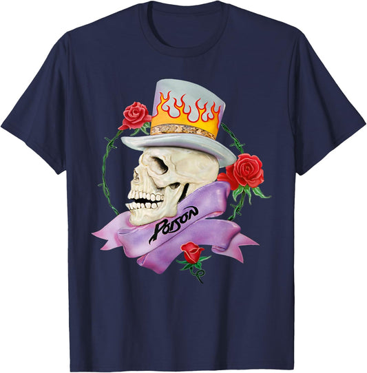 Poison - Every Rose T-Shirt - T-Shirt | Navy