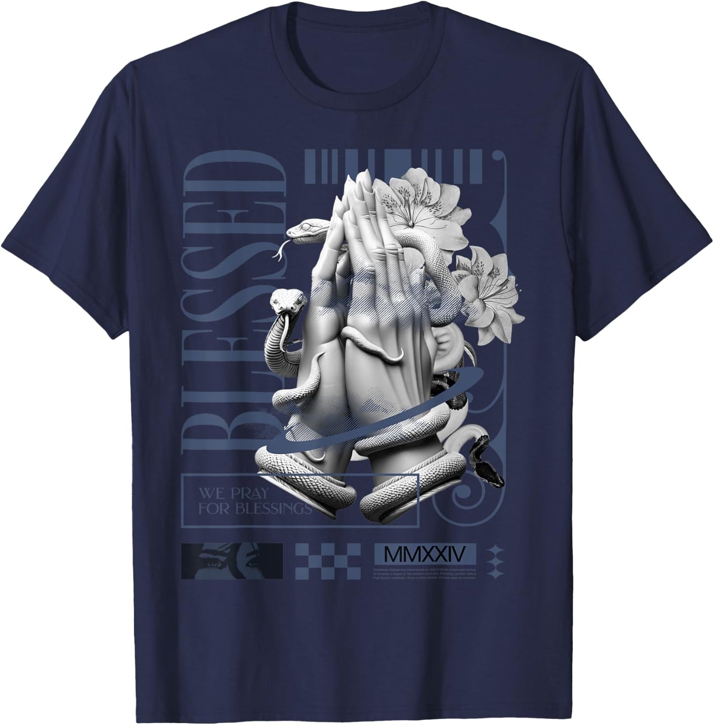 Blessed Hand Low Diffused Blue 11s Matching Men Women T-Shirt - T-Shirt | Navy