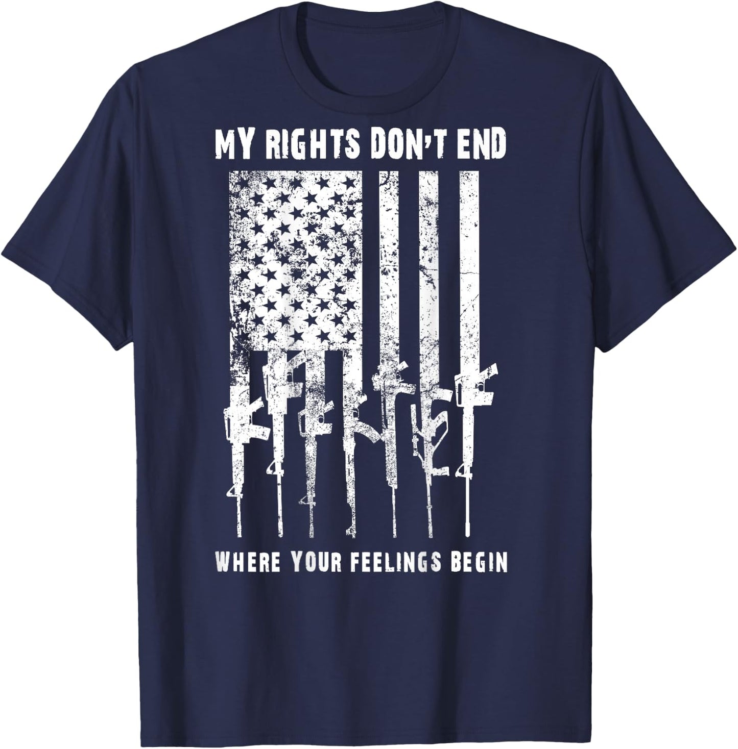 2nd Amendment Feelings America USA Patriotic Funny T-Shirt - T-Shirt | Navy