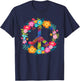Peace Love Hippie Design - 60s 70s Retro T-Shirt - T-Shirt | Navy