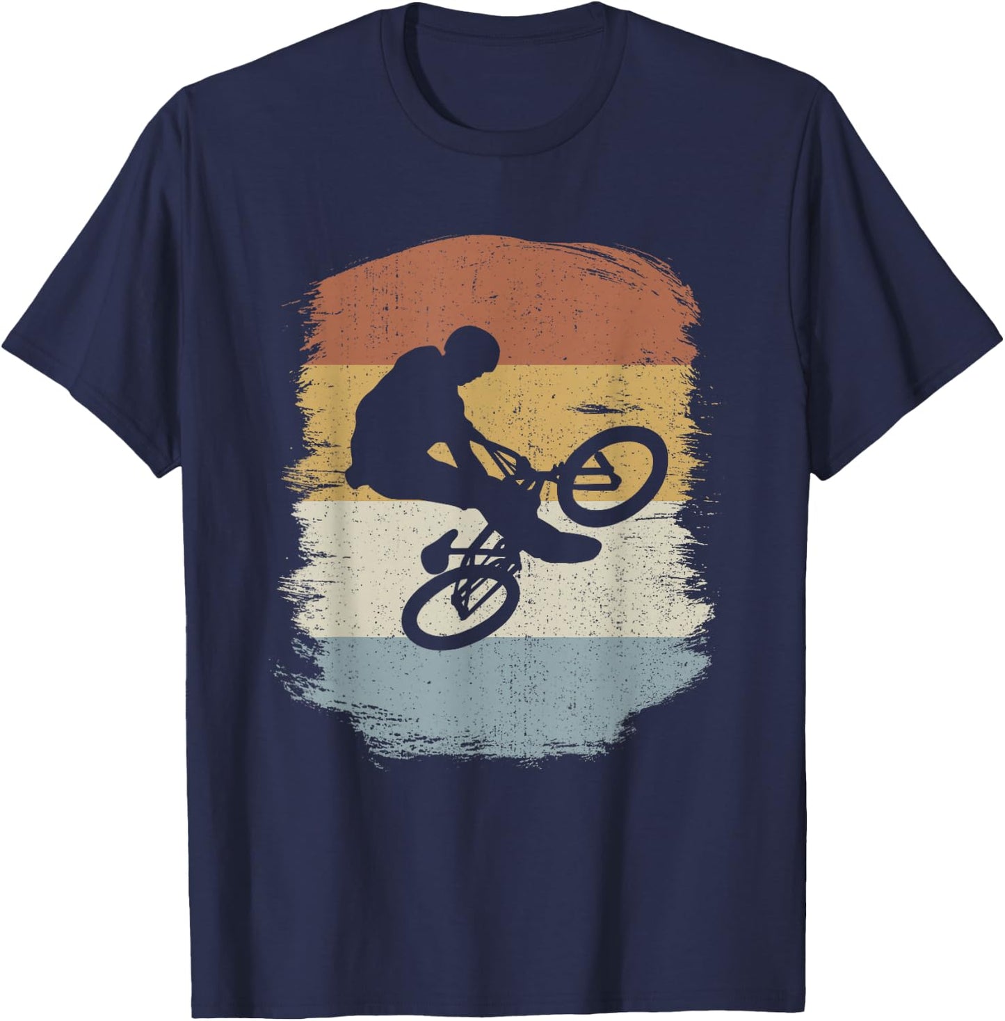 Retro BMX Biking Ride - Vintage BMX Rider T-Shirt - T-Shirt | Navy