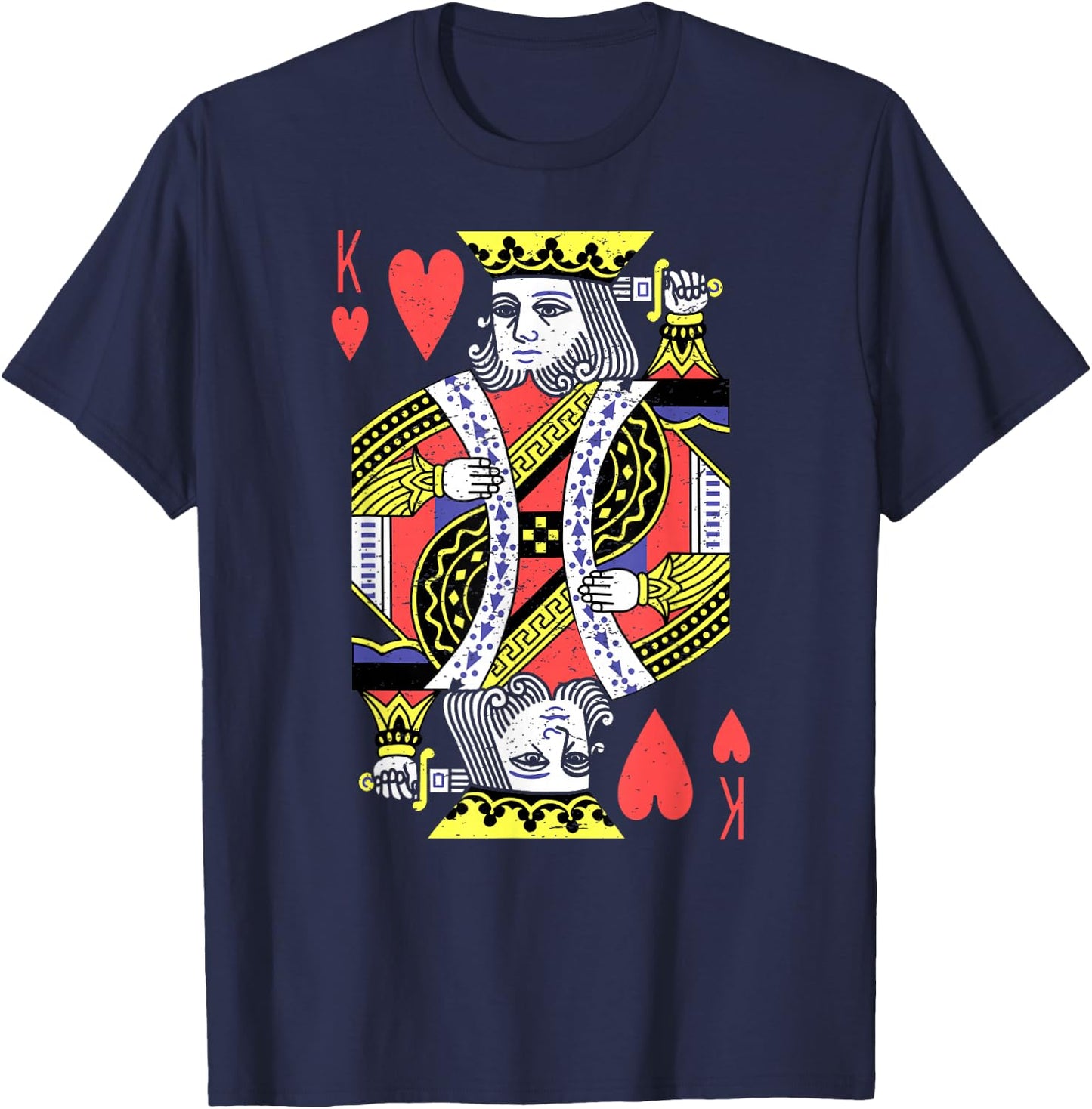 King of Hearts Playing Card Halloween Costume Valentines Men T-Shirt - T-Shirt | Navy