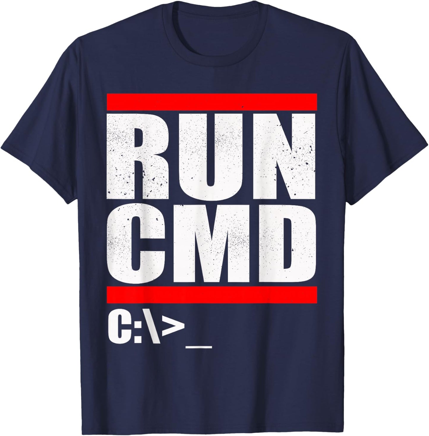 Run CMD Computer Nerd T Shirt T-Shirt - T-Shirt | Navy