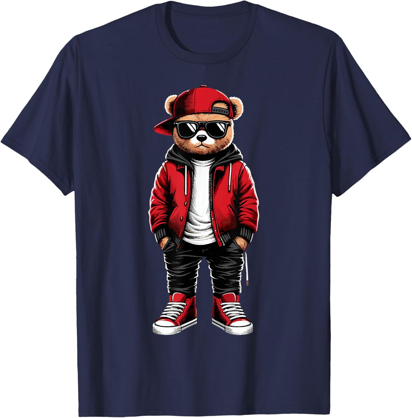 Hip Hop Teddy Bear Rap Music T-Shirt - T-Shirt | Navy
