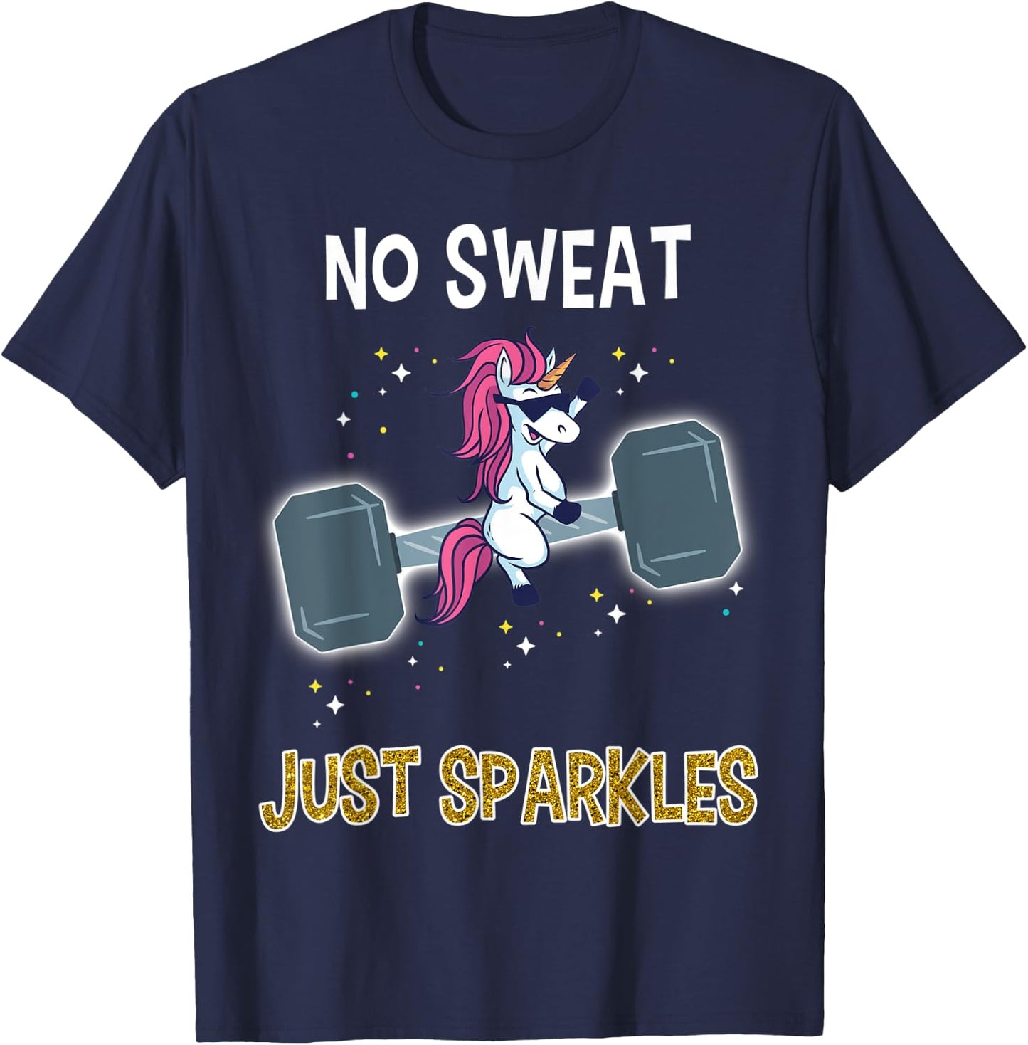 Unicorn Dumbbell Shirt Funny Unicorn Workout Gift T-Shirt - T-Shirt | Navy