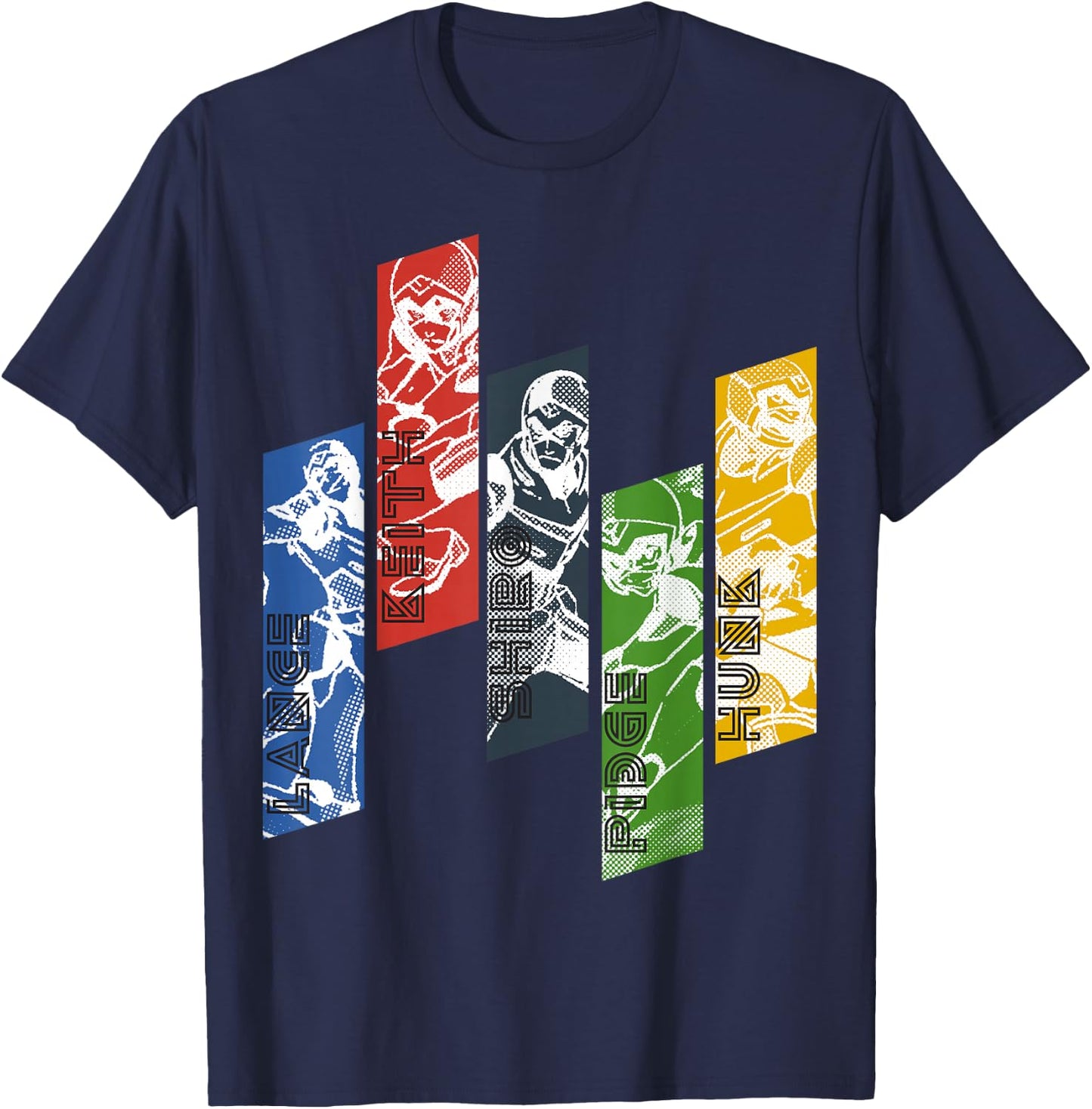 Voltron Legendary Defender 5 Lions with Names T-Shirt - T-Shirt | Navy