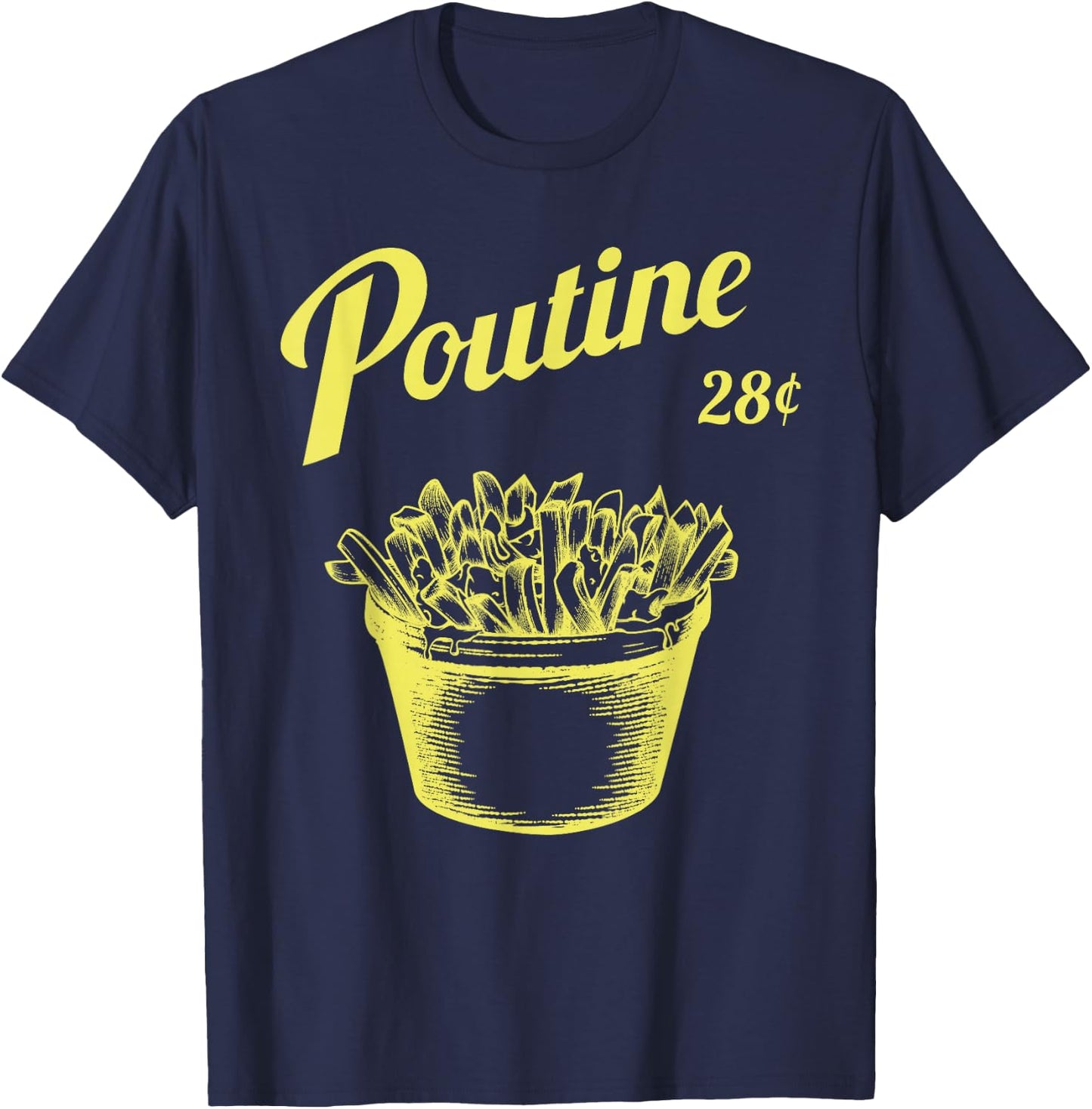 Retro Poutine - Canada - Montreal T-Shirt - T-Shirt | Navy