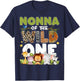 Nonna Of The Wild One 1st Birthday Safari Family Matching T-Shirt - T-Shirt | Navy