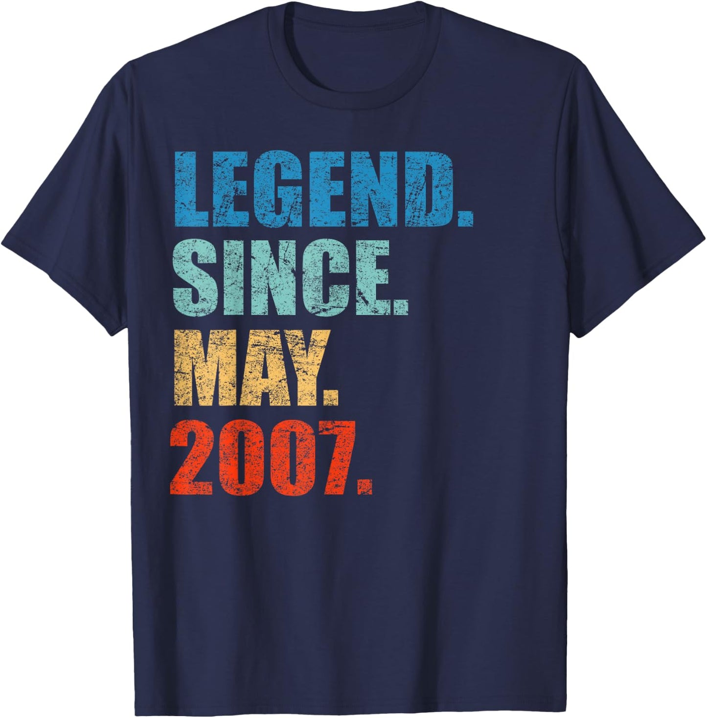 Legend Since May 2007 12th Birthday Gift 12 Years Old Shirt T-Shirt - T-Shirt | Navy