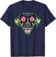 Black Labrador Retriever - Day of the Dead Sugar Skull Lab T-Shirt - T-Shirt | Navy