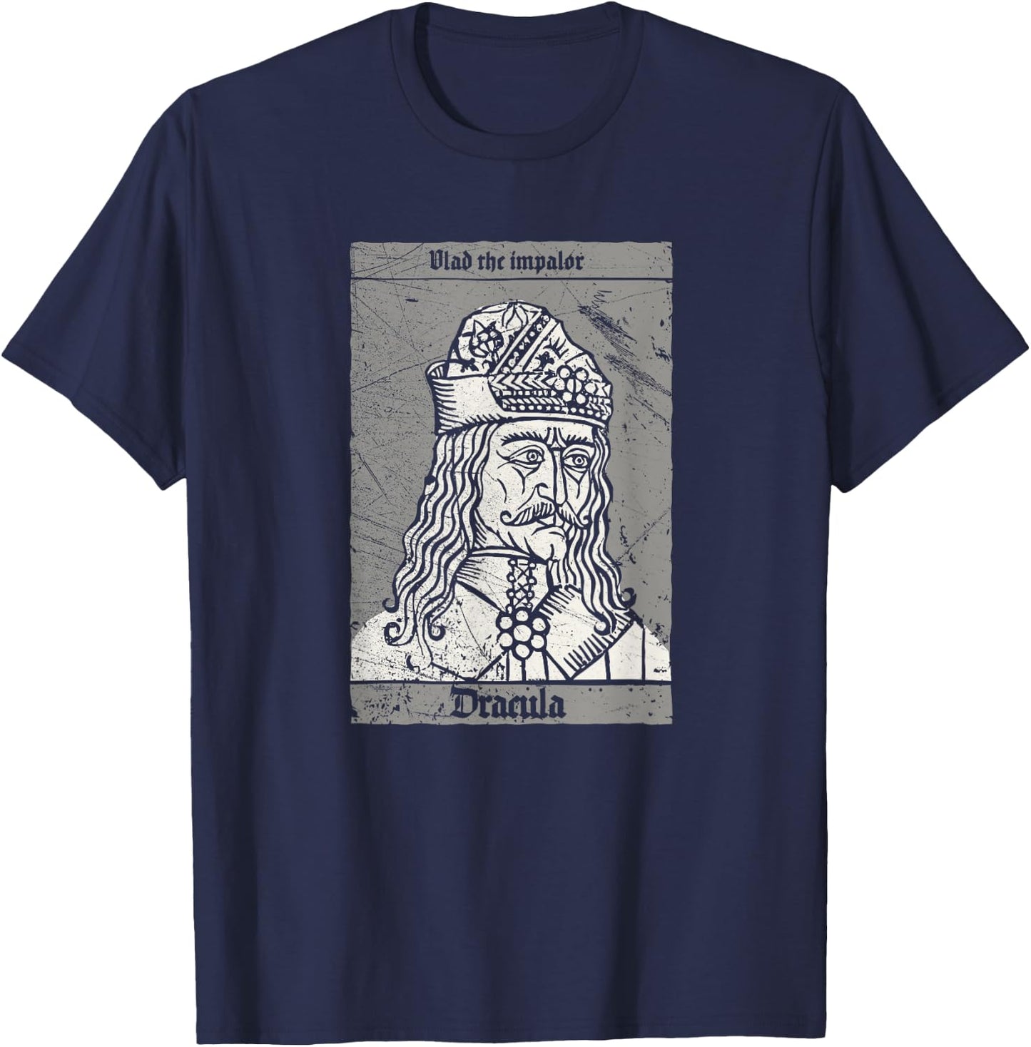 Occult Dracula - Vlad The Impaler Horror Vampire T-Shirt - T-Shirt | Navy