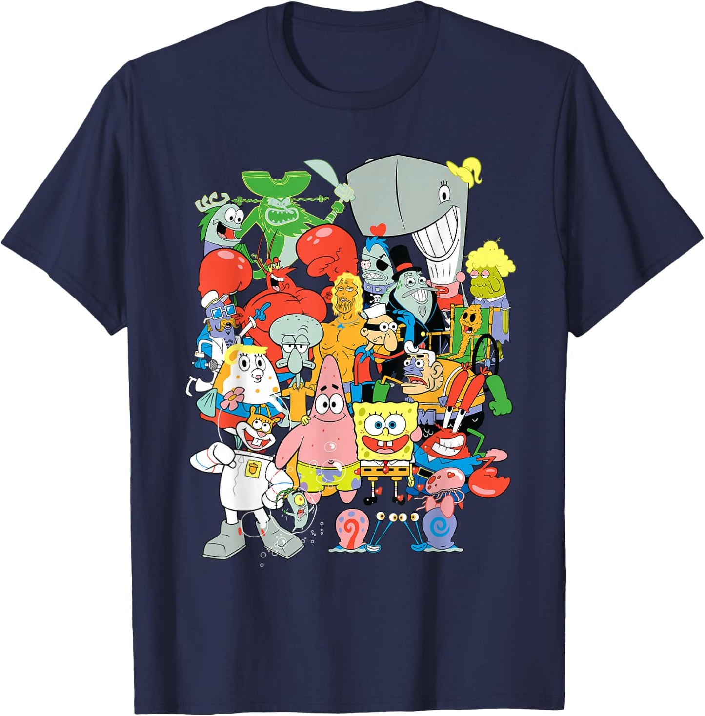 Spongebob Squarepants Cast of Characters T-Shirt - T-Shirt | Navy