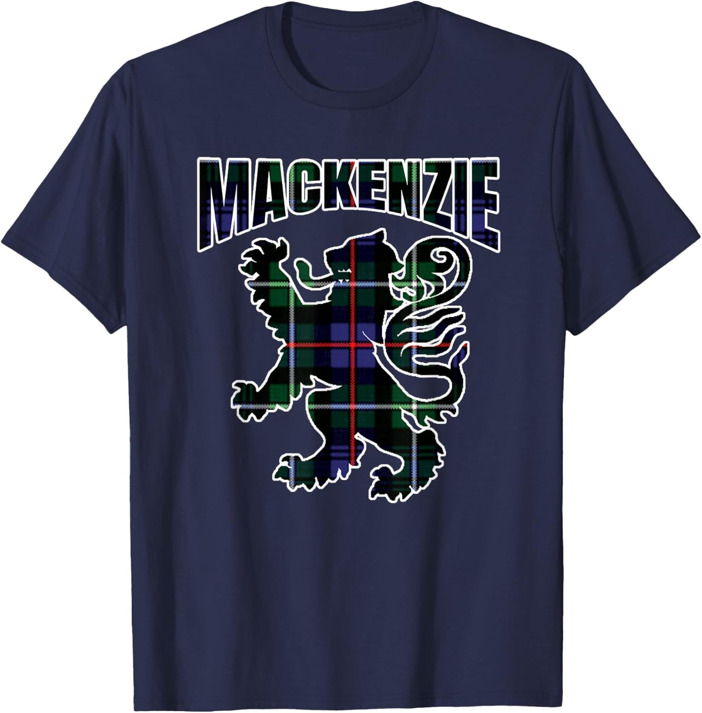MacKenzie Clan Kilt Tartan Lion Namesake Scottish T-Shirt - T-Shirt | Navy