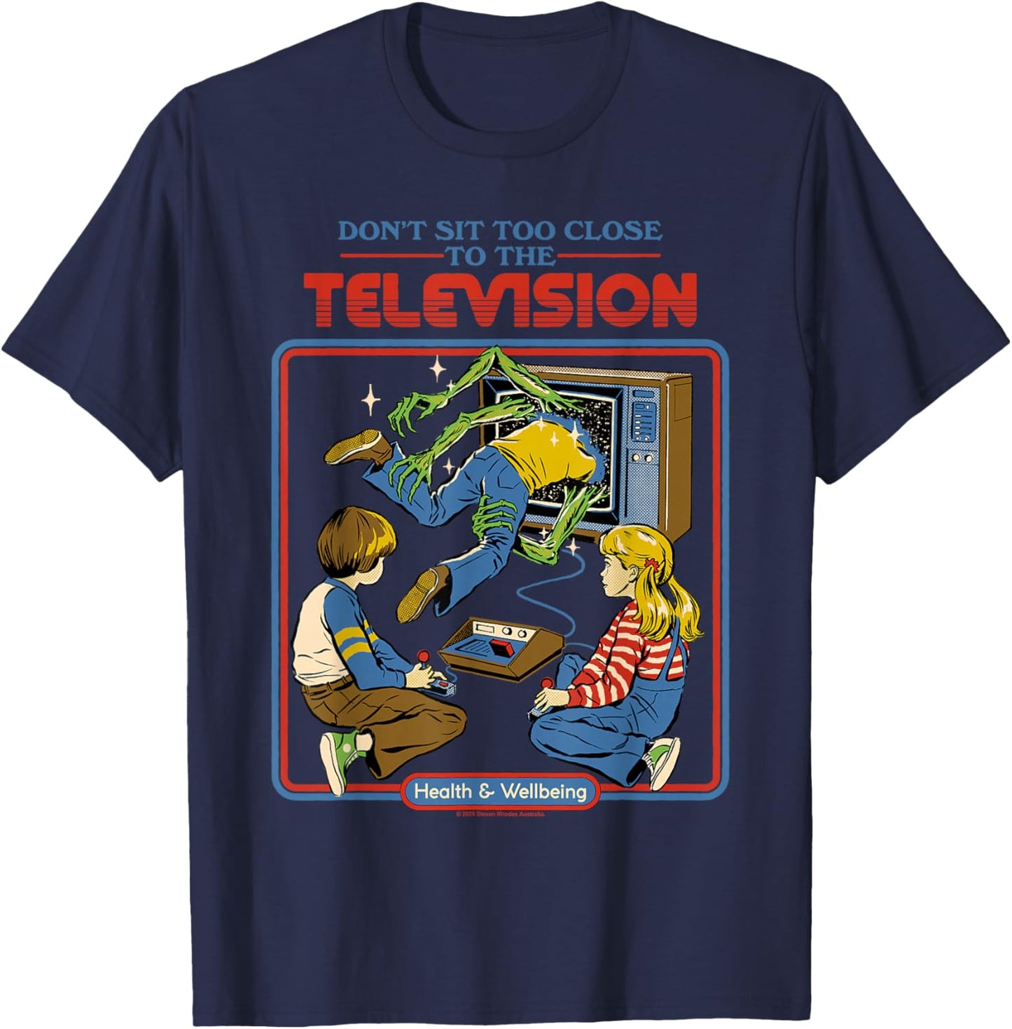 Don't Sit Too Close Monsters Retro Vintage Funny Adult Humor T-Shirt - T-Shirt | Navy