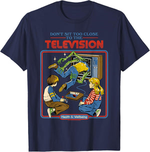 Don't Sit Too Close Monsters Retro Vintage Funny Adult Humor T-Shirt - T-Shirt | Navy
