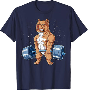 Pit Bull Weightlifting Funny Deadlift Men Fitness Gym Gifts T-Shirt - T-Shirt | Navy