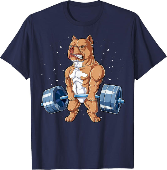 Pit Bull Weightlifting Funny Deadlift Men Fitness Gym Gifts T-Shirt - T-Shirt | Navy