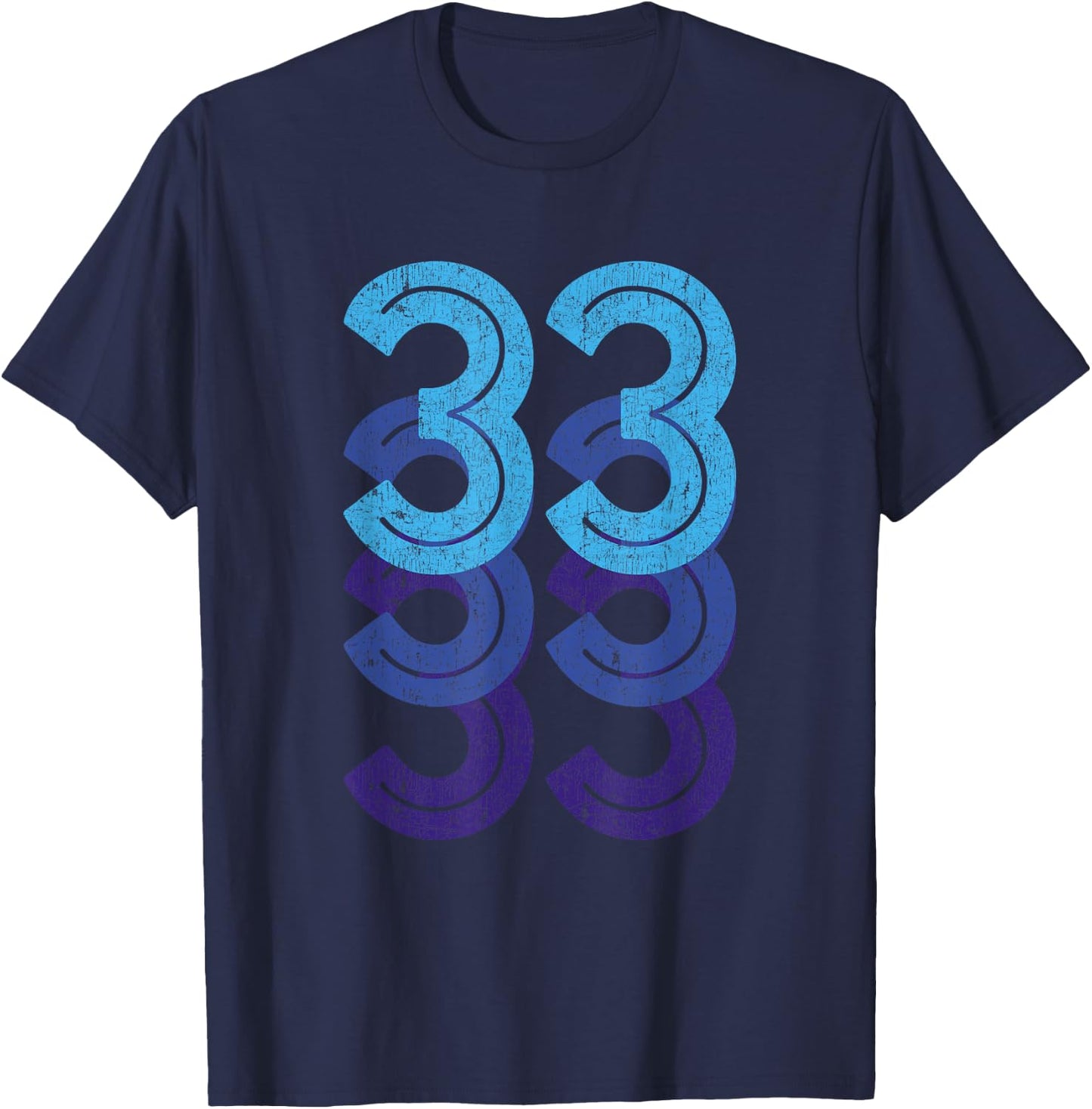 33 T Shirt 33rd Birthday Gift Sports Team Year Age T-Shirt - T-Shirt | Navy