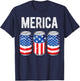 Beer American Flag 4th Of July Merica USA Men Women Drinking T-Shirt - T-Shirt | Navy
