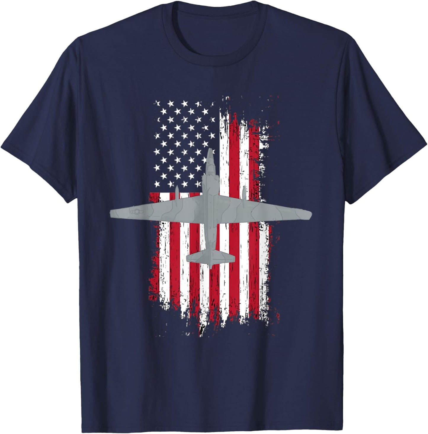 U-2 Dragon Lady Spy Plane American Flag Military Shirt T-Shirt - T-Shirt | Navy