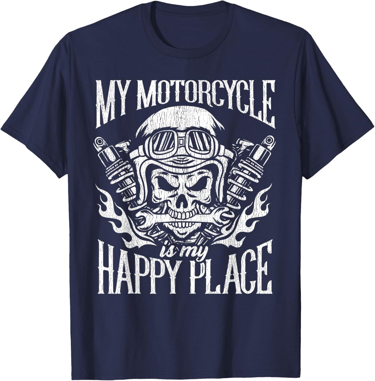 Motorcycle Funny Humor Motorcycles Biker Quotes Sayings T-Shirt - T-Shirt | Navy