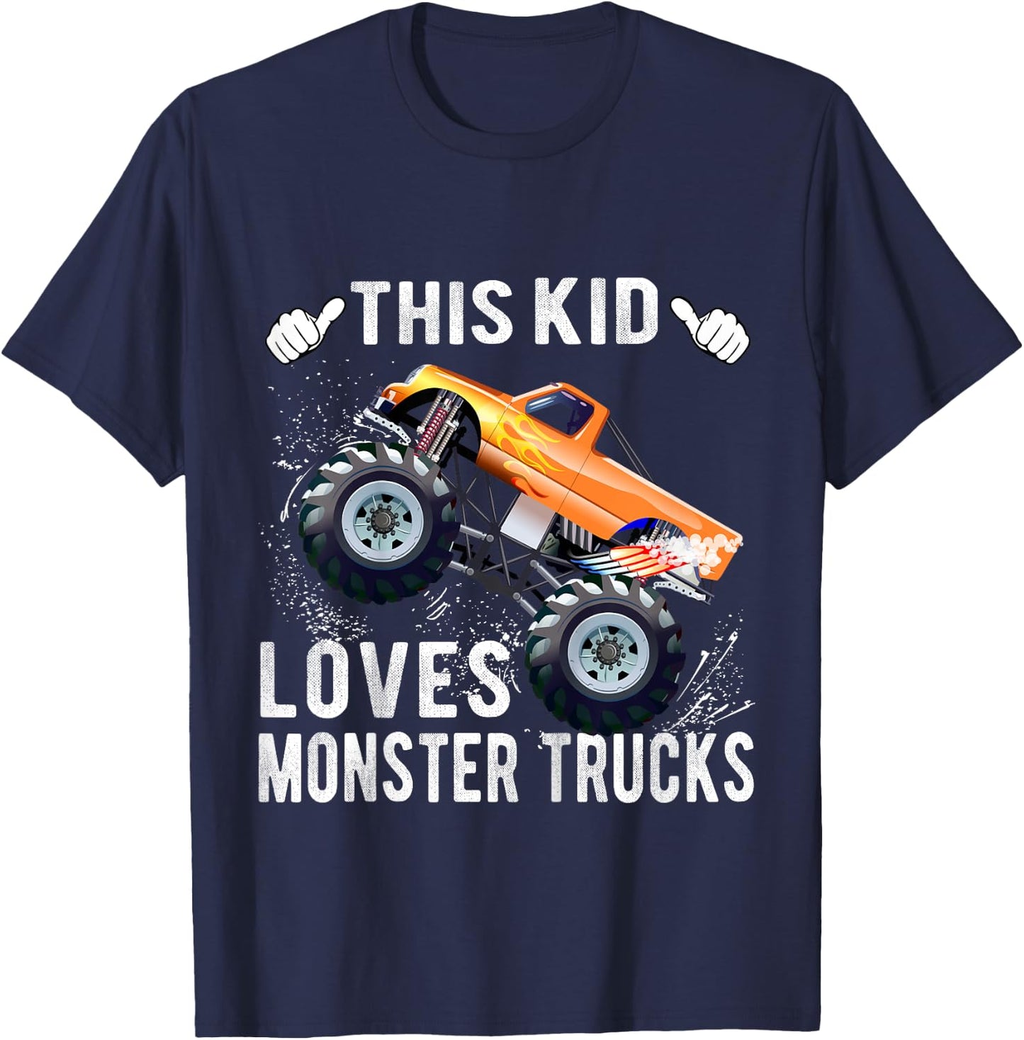 This Kid Loves Monster Trucks Boys and Girls Gift T-Shirt - T-Shirt | Navy