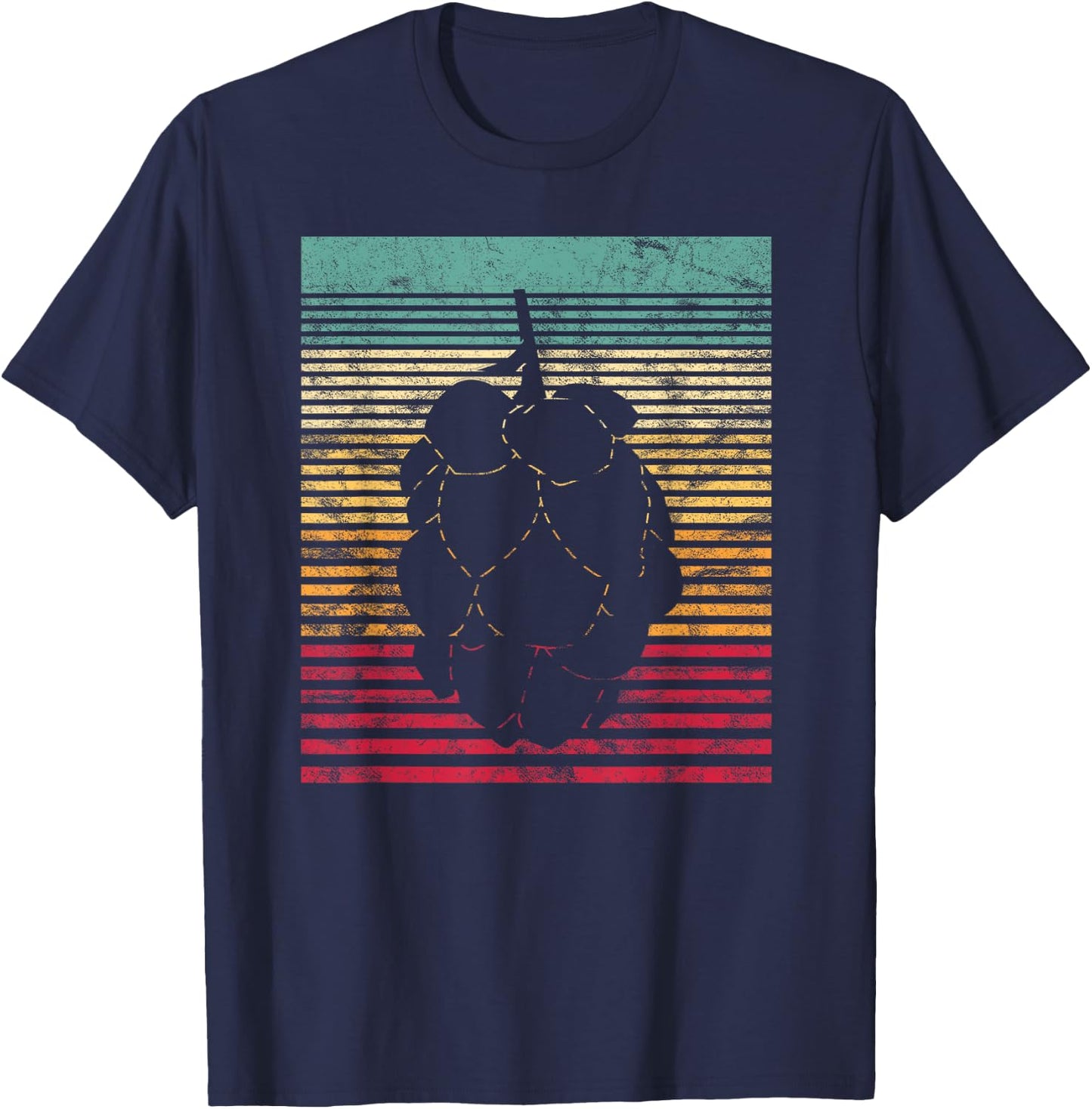 Craft Beer Retro Vintage Hops Leaf Beer Brewing 80's Style T-Shirt - T-Shirt | Navy