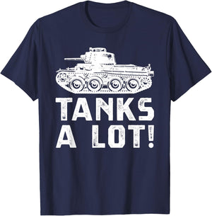 Fun Tank Military Vehicle Tanks A Lot Pun T-Shirt - T-Shirt | Navy