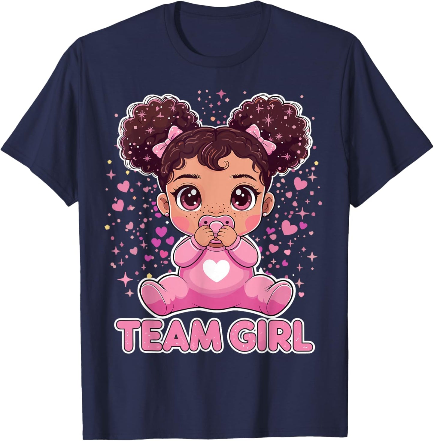 Team Girl Baby Gender Reveal Party T-Shirt - T-Shirt | Navy