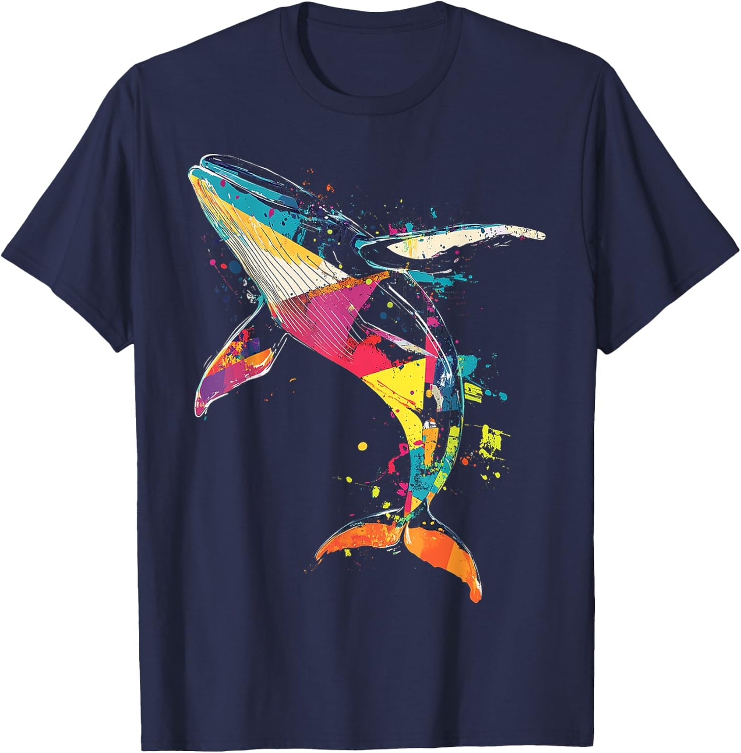 Whale Animal Graphic Art Whale T-Shirt - T-Shirt | Navy