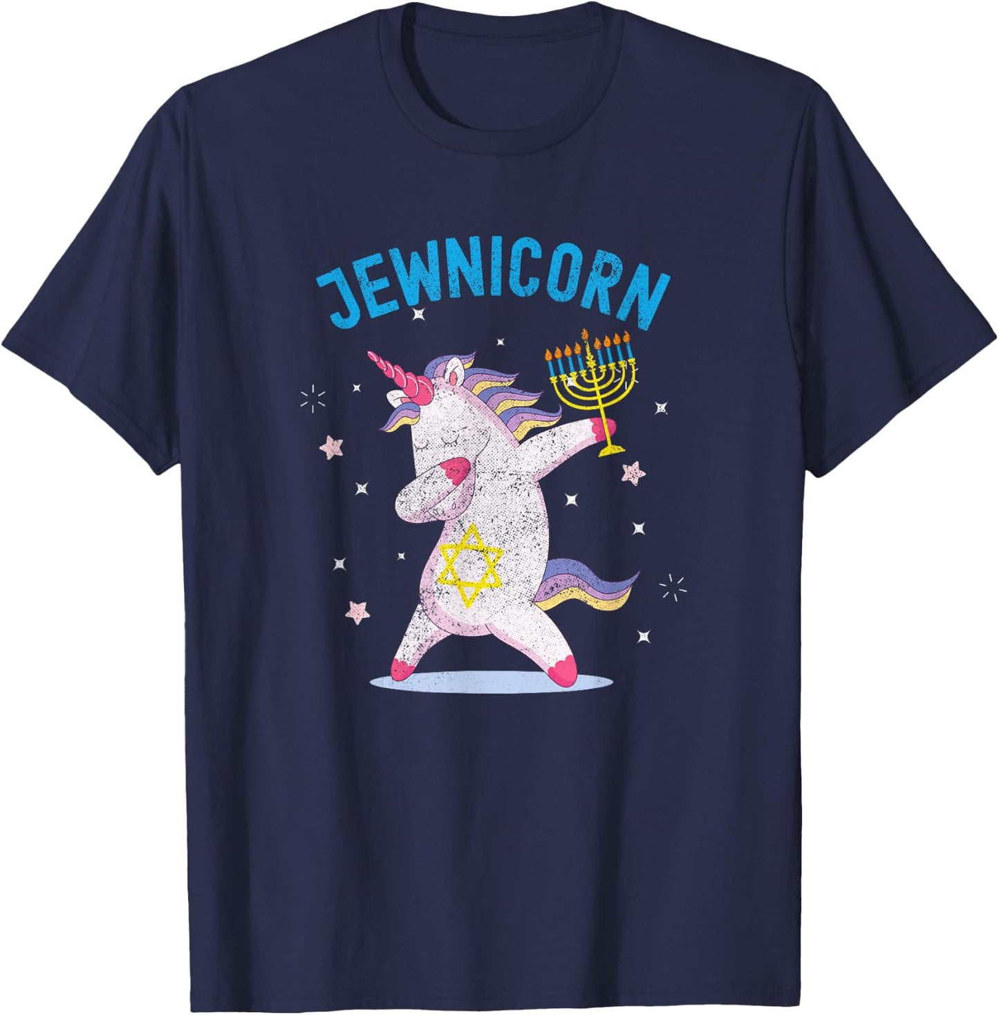 Jewnicorn Unicorn, Funny Happy Hanukkah T-Shirt - T-Shirt | Navy